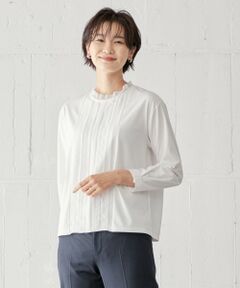 J.PRESS / ジェイプレス カットソー | 【吸水速乾】プレーティングジャージー フリルネック カットソー