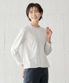 J.PRESS / ジェイプレス カットソー | 【吸水速乾】プレーティングジャージー フリルネック カットソー