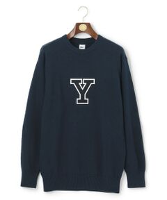 【Pennant Label】Varsity Crewneck Sweater / Yale
