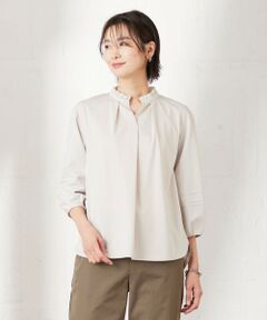 J.PRESS / ジェイプレス カットソー | コンビジャージー フリルネック カットソー