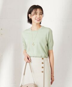 【洗える】 BASIC HI-COTTON クルーネック ニット