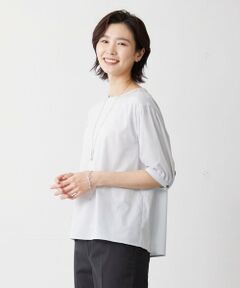 【WEB限定カラーあり・洗える】ラミーポプリン ボリュームスリーブ ブラウス