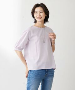 【WEB限定カラーあり・洗える】ラミーポプリン ボリュームスリーブ ブラウス