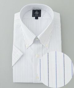 【EXTRA COMFORT / 形態安定・ストレッチ・抗菌防臭・速乾】ピンオックス オルタネートストライプ 半袖シャツ/B.D.