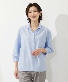 【イージーケア】STRIPE JERSEY シャツ衿 カットソー