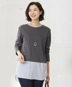 J.PRESS / ジェイプレス カットソー | 【接触冷感・UVケア】レイヤードジャージー カットソー