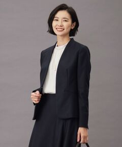 J.PRESS / ジェイプレス ノーカラージャケット | 【セットアップ対応】コンパクトジャージー ノーカラー ジャケット