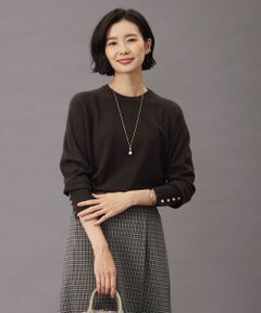 【洗える】SEMI WORSTED WOOL クルーネック ニット