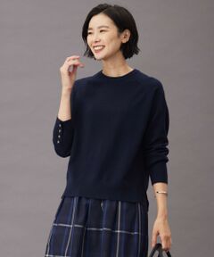 【洗える】SEMI WORSTED WOOL クルーネック ニット