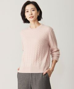 【洗える】WOOL BLEND AIR ケーブル ニット