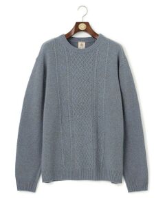 【KING SIZE】【Cash Lamb's Wool】ケーブルクルーネック ニット