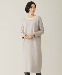 【WEB限定カラーあり・洗える】TRIM RAYON STRETCH ニット ワンピース