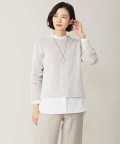 【WEB限定カラーあり・洗える】CLEAR COTTON BLEND サイドスリット ニット