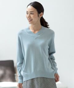 【洗える】CASHMERE BLEND Vネック ニット