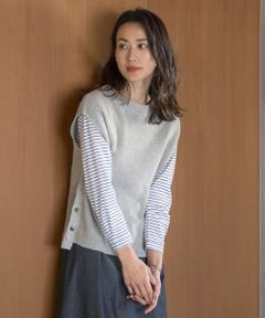 【洗える】LINEN COTTON ニット ベスト