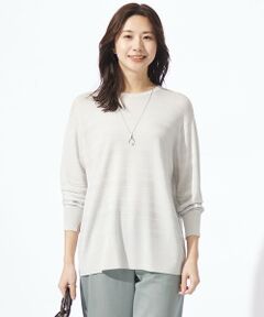 【WEB限定カラーあり・洗える】SILKY RAYON STRETCH ボーダー ニット