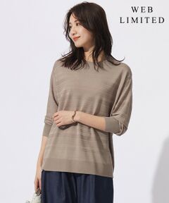 【WEB限定カラーあり・洗える】SILKY RAYON STRETCH ボーダー ニット