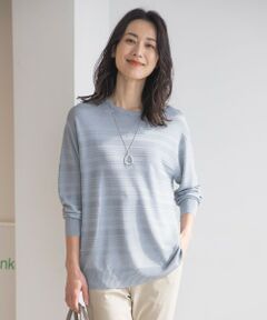 【WEB限定カラーあり・洗える】SILKY RAYON STRETCH ボーダー ニット