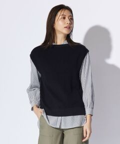 【洗える】GIMA COTTON ニット ベスト