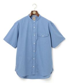 【KING SIZE】【HYBRID LINEN】 バンドカラーシャツ