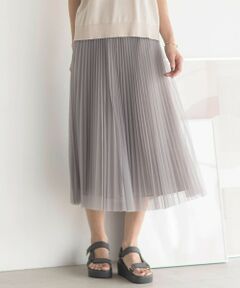【WEB限定カラーあり・洗える】ハイゲージチュール プリーツ スカート