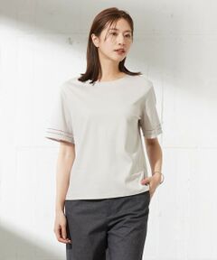 J.PRESS / ジェイプレス カットソー | 【接触冷感】コットンスムース 刺繍スリーブ カットソー