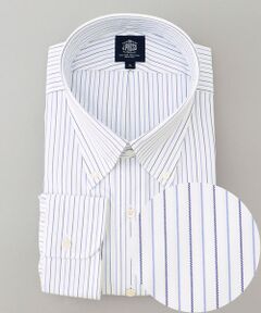 【KING SIZE】【PREMIUM PLEATS / 形態安定】スーピマコットンオルタネートストライプ  シャツ/B.D.