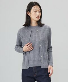 【洗える】KNIT BASIC クルーネック カーディガン