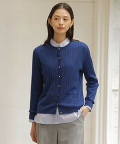 【洗える】KNIT BASIC クルーネック カーディガン