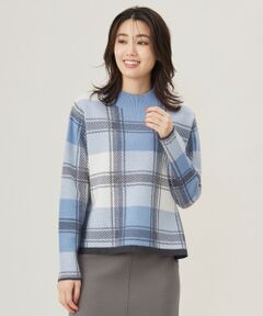 【洗える】WOOLY STRETCH PLAID ニット