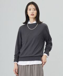 【洗える】SOFT TOUCH WOOL 立ち襟 ニット