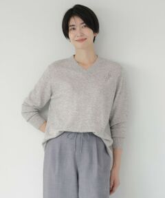 【洗える】CASHMERE BLEND Vネック プルオーバーニット