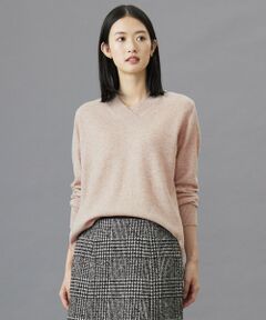 【洗える】CASHMERE BLEND Vネック プルオーバーニット