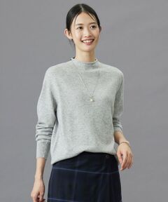 【洗える】CASHMERE BLEND スタンドカラー ニット