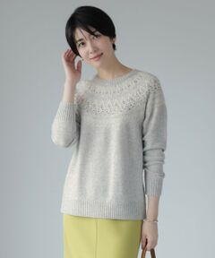 【WEB限定カラーあり・洗える】FAIR ISLE ラウンドネック ニット