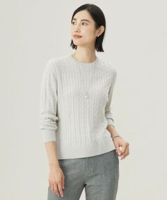 【洗える】WOOL BLEND AIR クルーネック ニット