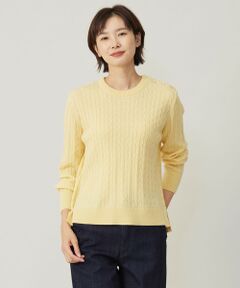 【洗える】WOOL BLEND AIR クルーネック ニット