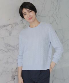 【洗える】WOOL BLEND AIR クルーネック ニット