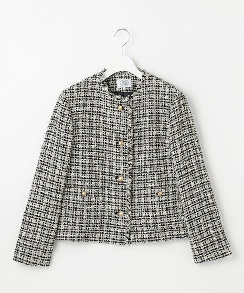 Jプレス ツイードベージュジャケット KING SIZE】SOFAニット ジャケット （テーラードジャケット）｜J