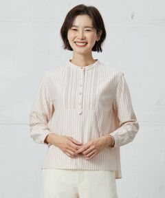 J.PRESS / ジェイプレス カットソー | ストライプジャージー ピンタック カットソー