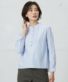 J.PRESS / ジェイプレス カットソー | ストライプジャージー ピンタック カットソー