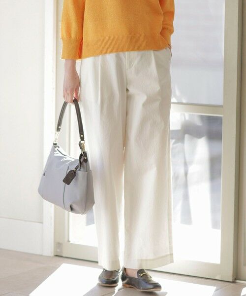 J.PRESS/ジェイプレス 【洗える】20チノストレッチ ワイドパンツ ホワイト系 9 J.PRESS/ジェイプレス 【洗える】20チノストレッチ ワイドパンツ ホワイト系 9