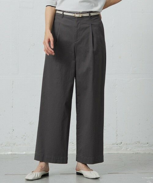 J.PRESS/ジェイプレス 【洗える】20チノストレッチ ワイドパンツ スレート系 9 J.PRESS/ジェイプレス 【洗える】20チノストレッチ ワイドパンツ スレート系 9