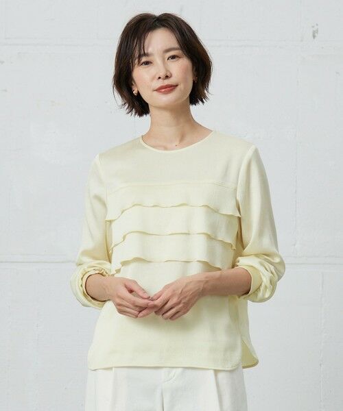 J.PRESS/ジェイプレス 【洗える】ヴィンテージWAVE ブラウス イエロー系 11 J.PRESS/ジェイプレス 【洗える】ヴィンテージWAVE ブラウス イエロー系 11