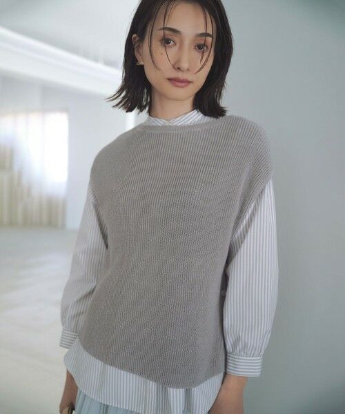 J.PRESS / ジェイプレス シャツ・ブラウス | 【洗える・接触冷感・UVケア】エステネージュストライプ シャーリング  ブラウス | 詳細1