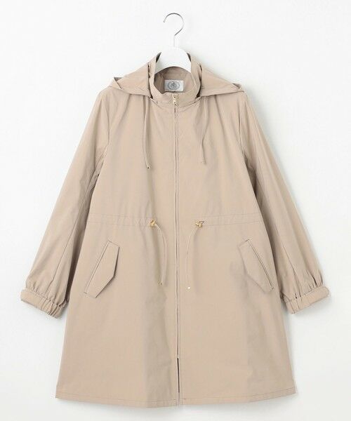 ⭐︎新品未使用品⭐︎ティアクラッセ　【洗える】撥水フードフレアコート　グレージュ　Ｌ セール】 【撥水・洗える】Artirosa スタンドカラー ロング丈