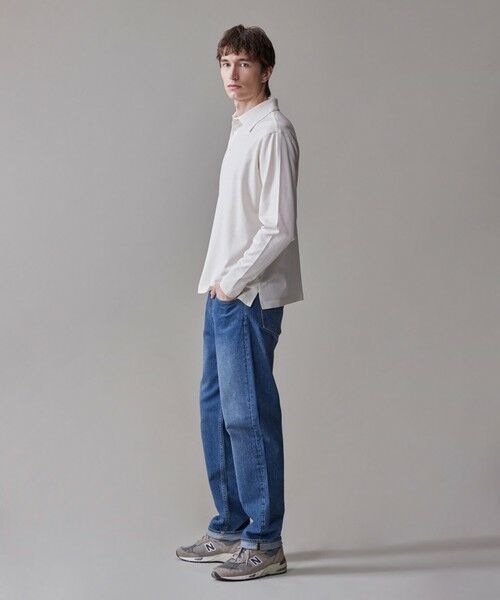 082 新品 ジェイプレス Jプレス フレックスジャージ 長袖 ポロシャツ L きちんと感 × ニットのような柔らかな着心地】フレックス