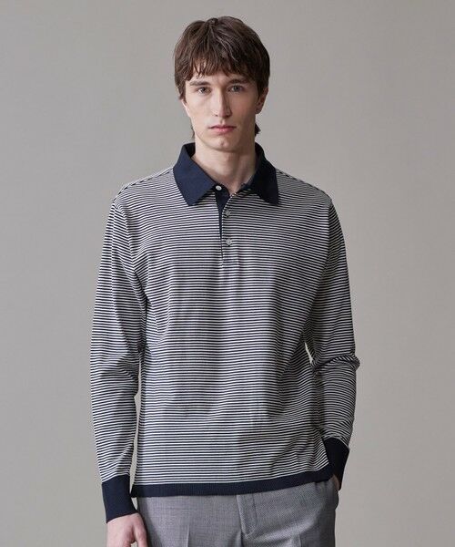 J.PRESS/ジェイプレス FLEXジャージ ポロシャツ ネイビー系1 L J.PRESS/ジェイプレス FLEXジャージ ポロシャツ ネイビー系1 L