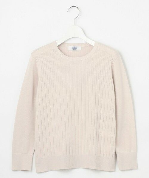 セール】 【洗える】Cotton Acetate ストライプ ニット プル