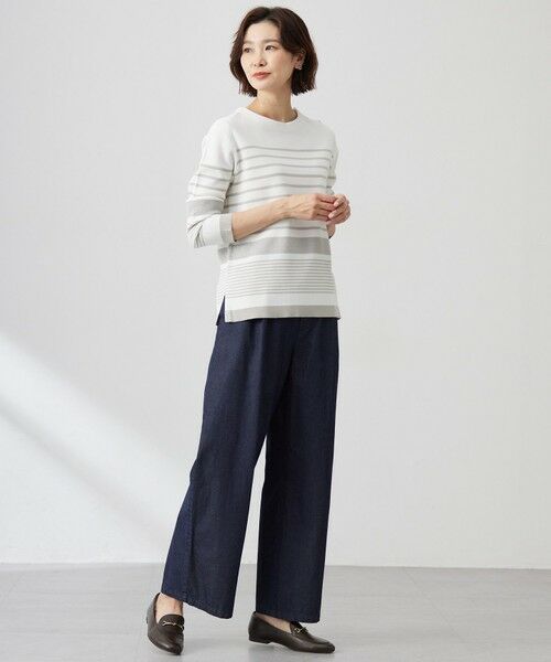 J.PRESS / ジェイプレス ニット・セーター | 【洗える】Cotton Acetate パネルボーダー プルオーバー ニット | 詳細2